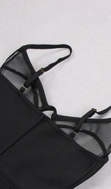 CRYSTAL FLOWER MINI DRESS IN BLACK Dresses styleofcb 