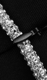 CRYSTAL NECKLACE MINI DRESS IN BLACK