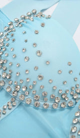 CRYSTAL CORSET MIDI DRESS IN SKY BLUE DRESS STYLE OF CB 