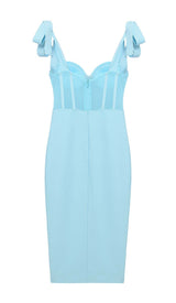CRYSTAL CORSET MIDI DRESS IN SKY BLUE DRESS STYLE OF CB 