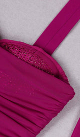 CRYSTAL HALTER NECK MIDI DRESS IN GRAPE DRESS STYLE OF CB 