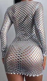 CUT OUT MINI VODYCON DRESS IN SLIVER Dresses styleofcb 