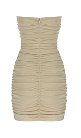 CUT-OUT RUCHED BODYCON MINI DRESS IN WHITE styleofcb 