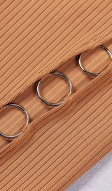 CUT OUT SLIPT MAXI DRESS IN BROWN Dresses styleofcb 