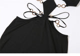 CUTOUT CHAIN MAXI DRESS IN BLACK DRESS STYLE OF CB 
