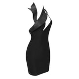 CUT OUT ASYMMETRIC MINI DRESS IN BLACK DRESS styleofcb 