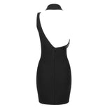 CUT OUT ASYMMETRIC MINI DRESS IN BLACK DRESS styleofcb 