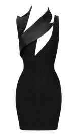 CUT OUT ASYMMETRIC MINI DRESS IN BLACK DRESS styleofcb 