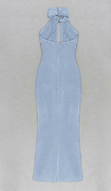 CUTOUT HALTER MIDI DRESS IN MISTY SKY DRESS STYLE OF CB 