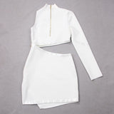 CUT OUT THIGH SLIT MINI DRESS IN WHITE DRESS styleofcb 