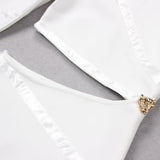 CUT OUT THIGH SLIT MINI DRESS IN WHITE DRESS styleofcb 