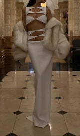 CUTOUT TWO PIECES SUIT IN WHITE DRESS STYLE OF CB 