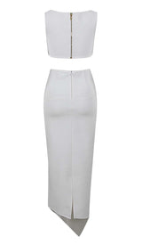 CUTOUT TWO PIECES SUIT IN WHITE DRESS STYLE OF CB 