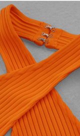 Collar hollow open back knitted dress styleofcb 