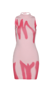 Colorblock knitted base dress. ohmogo S PINK 