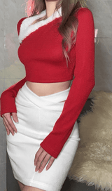 Cropped shoulder knit top styleofcb 