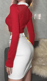 Cropped shoulder knit top styleofcb 