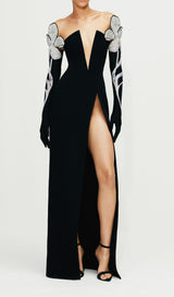 DEEP V MAXI DRESS IN BLACK Dresses styleofcb 