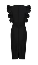 DEEP V MIDI DRESS IN BLACK Dresses styleofcb 