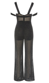 DIAMANTE MESH JUMPSUIT - BLACK DRESS STYLE OF CB 