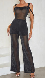 DIAMANTE MESH JUMPSUIT - BLACK DRESS STYLE OF CB 