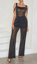 DIAMANTE MESH JUMPSUIT - BLACK DRESS STYLE OF CB 