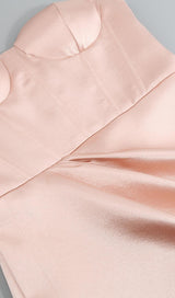 DRAPED STRAPLESS MINI DRESS IN PALE PINK Dresses styleofcb 