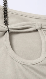 Diagonal sleeve leather bodysuit styleofcb 