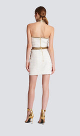 EMBELLISHED CROP TWO PIECE SUIT DRESS STYLE OF CB 