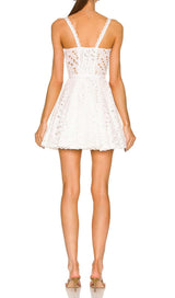 EYELET LACE STRAPPY MINI DRESS IN WHITE DRESS STYLE OF CB 