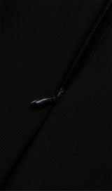 FASHION BLACK OBLIQUE SHOULDER DRESSS