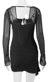 FISHBONE LONG SLEEVE DRESS IN BLACK DRESSES styleofcb 