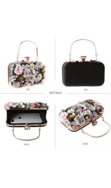 FLORAL ENBROIDERY CLUTCH - BLACK styleofcb 