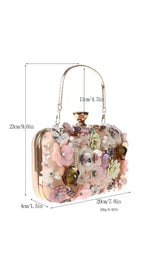 FLORAL ENBROIDERY CLUTCH - BLACK styleofcb 