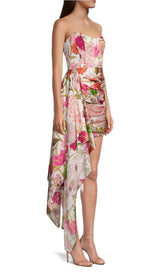 FLORAL-PRINT CORSET MINI DRESS DRESS STYLE OF CB 