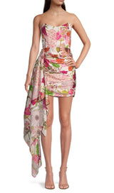 FLORAL-PRINT CORSET MINI DRESS DRESS STYLE OF CB 