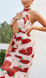 FLORAL-PRINT MAXI DRESS IN PINK DRESS STYLE OF CB 