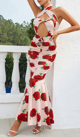 FLORAL-PRINT MAXI DRESS IN PINK DRESS STYLE OF CB 