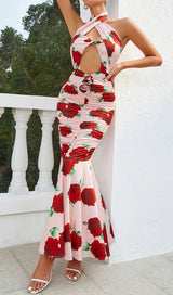 FLORAL-PRINT MAXI DRESS IN PINK DRESS STYLE OF CB 