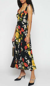 FLORAL-PRINT TIE STRAP DRESS IN LUISA DRESS STYLE OF CB 