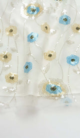 FLORAL SEQUINED MINI DRESS IN WHITE DRESS STYLE OF CB 