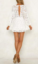 FLORAL TEXTURES CUTOUT MINI DRESS IN NEON ORANGE DRESS STYLE OF CB 