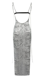 FLORAL BACKLESS MIDI DRESS IN GREY DRESS STYLE OF CB 