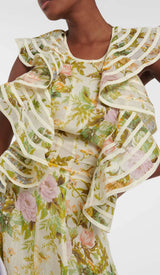 FLORAL LINEN AND SILK MIDI DRESS DRESS STYLE OF CB 