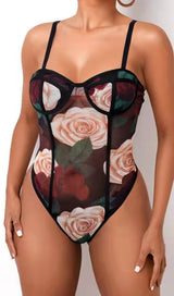 FLOWER PRINT BODYSUIT bodysuit styleofcb S BODYSUIT 