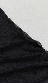 FLOWER APPLIQUE LACE MIDI DRESS IN BLACK DRESS STYLE OF CB 