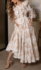 FLOWERS COTTON MAXI DRESS IN WHITE DRESS sis label 