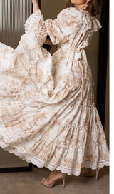 FLOWERS COTTON MAXI DRESS IN WHITE DRESS sis label 