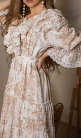 FLOWERS COTTON MAXI DRESS IN WHITE DRESS sis label 