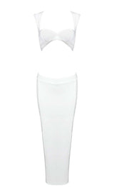 FRONT CUT-OUT BANDAGE TWO-PIECE IN IVORY styleofcb 